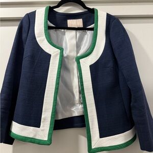 Banana Republic Navy Blazer with White and Green Trim